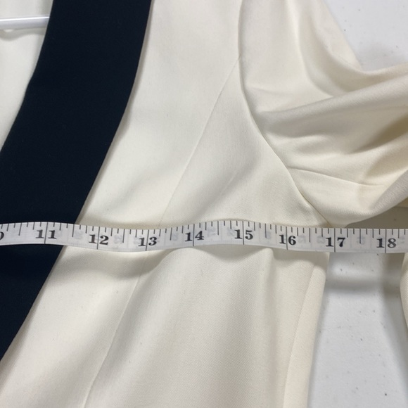 Ann Taylor tailored jacket, ivory w/black trim; Women Size 2 - Picture 10 of 12